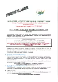 R&egrave;glement garderie &eacute;l&eacute;mentaire